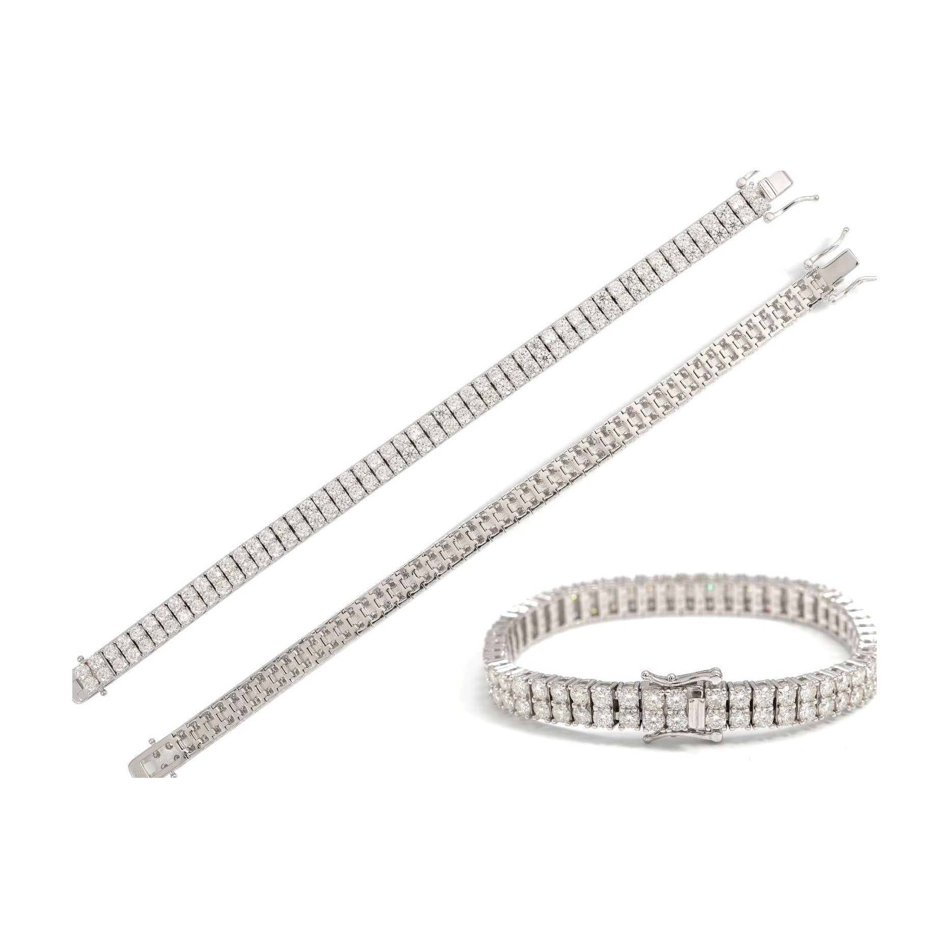 S925 Silver Moissanite 2/3/4 Row Tennis Bracelet