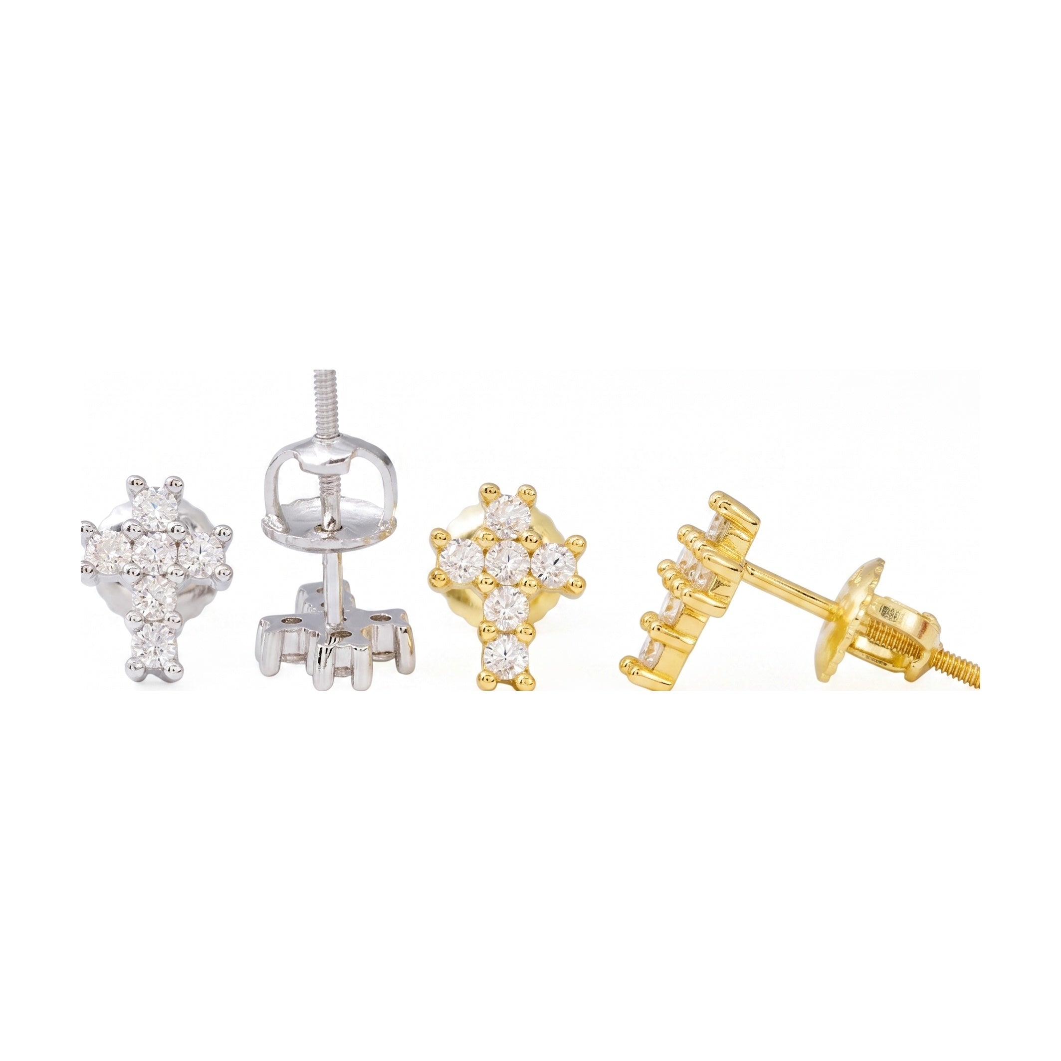 S925 Silver Cross Moissanite Earrings, D-Color, GRA Certificate