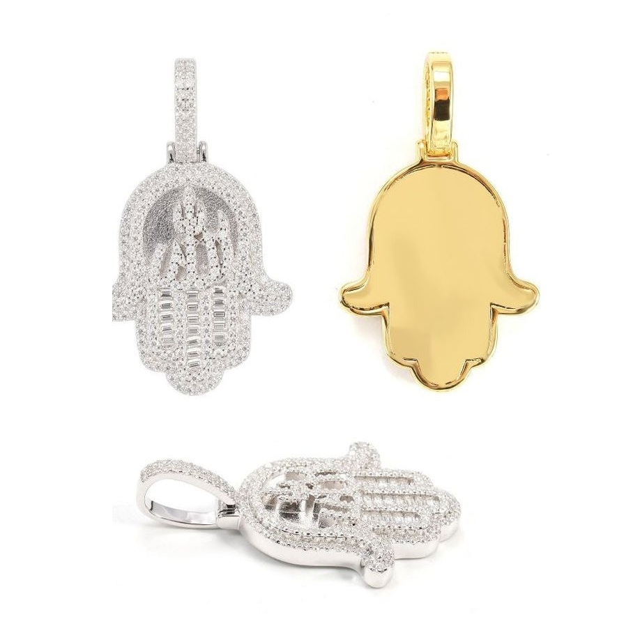 S925 Hand Pendant Moissanite Fire Design Hip-Hop