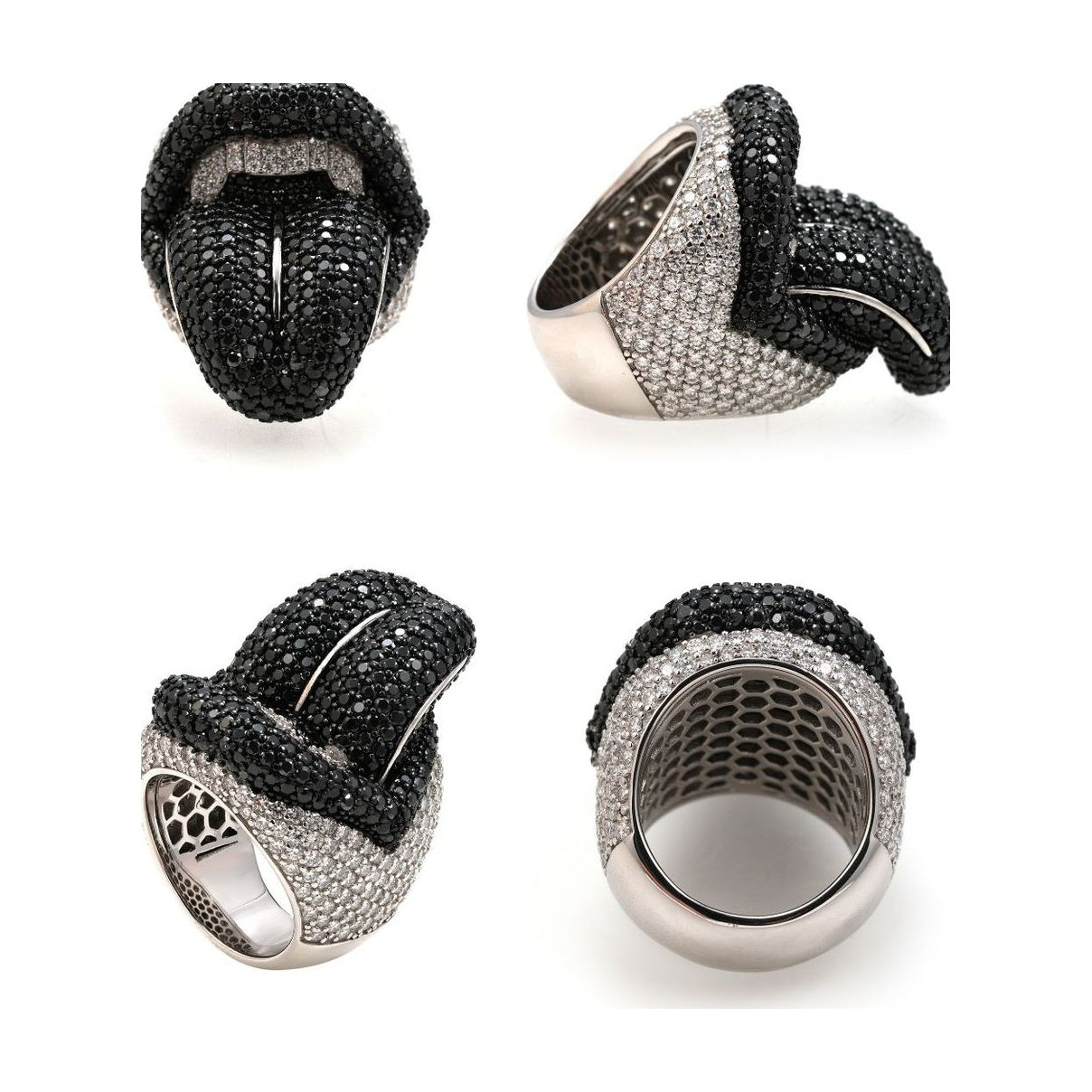 Ring, S925 Silver, Full Moissanite, Hip-Hop Style
