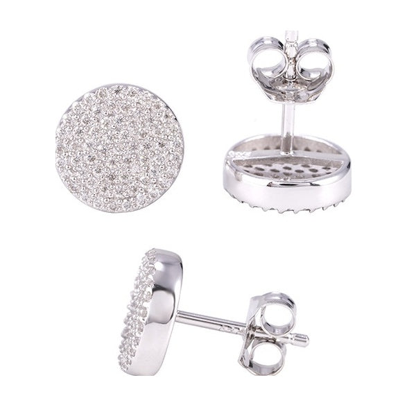 Brilliant moissanite stud earrings, S925 silver, 4-row D color