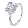 2ct Moissanite Asscher/Tower Cut S925 Silver Ring