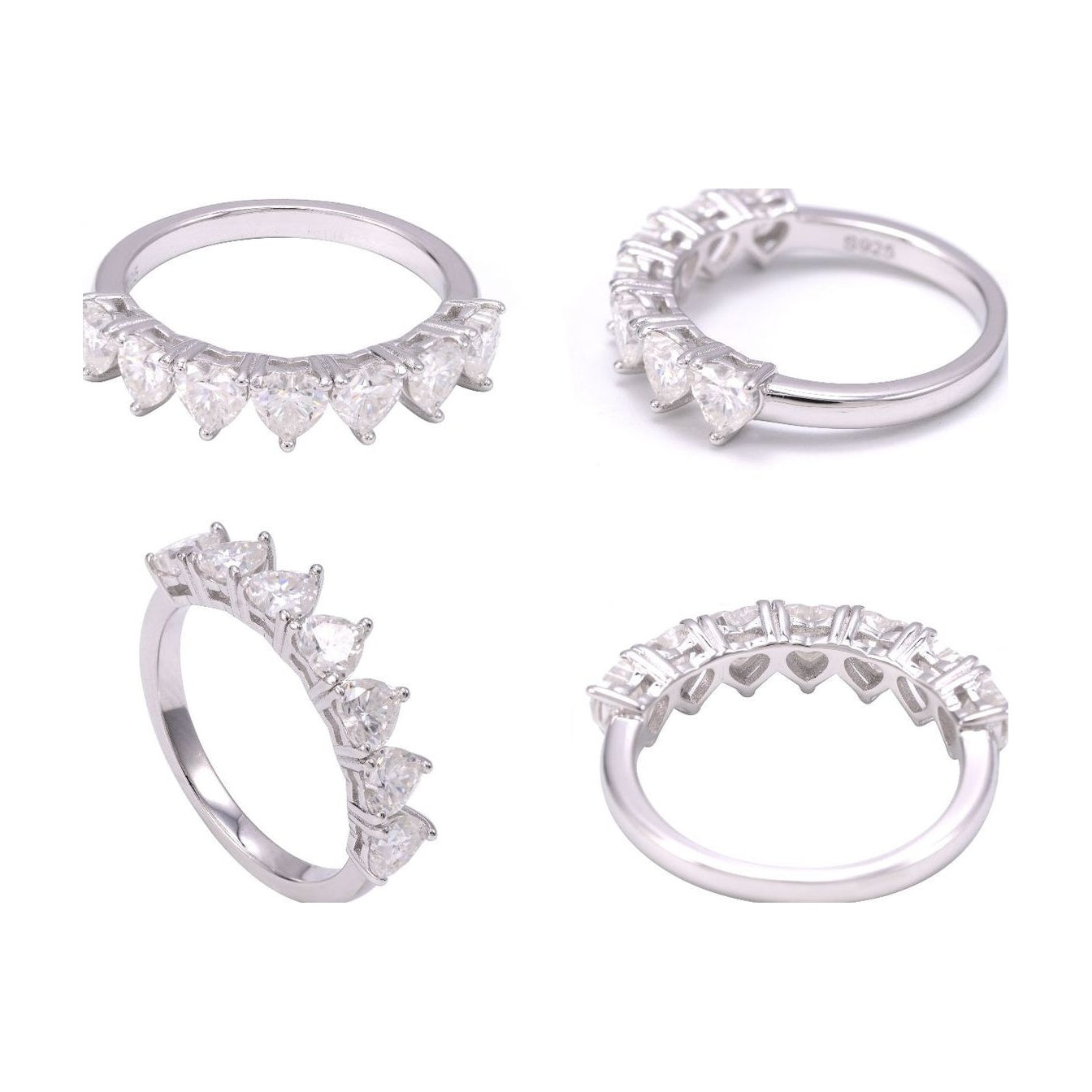Heart Moissanite Ring, S925 Silver