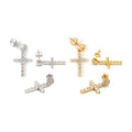 S925 Silver Full-Set Cross Moissanite Hip-Hop Earrings
