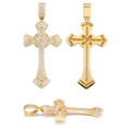 Cross Pendant, 925 Silver, Moissanite, Hip-Hop