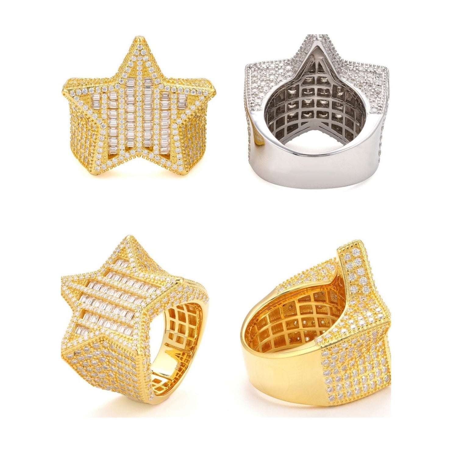 Star Ring Series, S925 Silver, D Color Moissanite