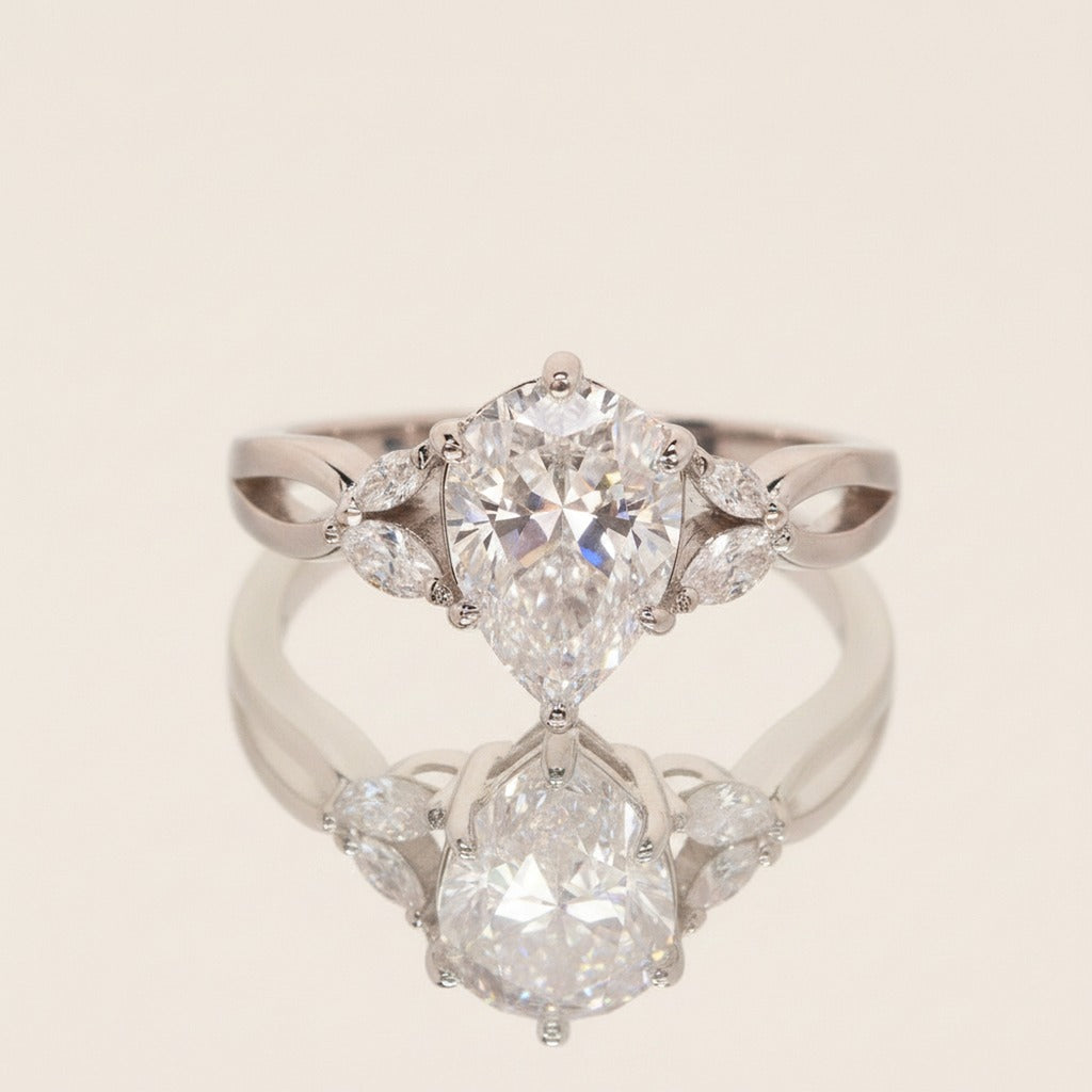 Teardrop 2ct Moissanite Ring, Style 4192