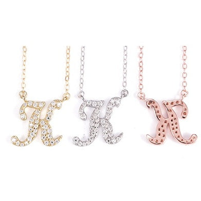Letter Pendant Necklace, S925 Silver, Moissanite, Clavicle Chain