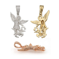 S925 Silver Justice Angel Pendant w/ Moissanite