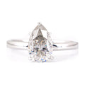 S925 Silver 1.8ct Teardrop Moissanite Ring w/GRA