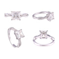 S925 Silver 2ct Princess Cut Moissanite Ring Women Luxury