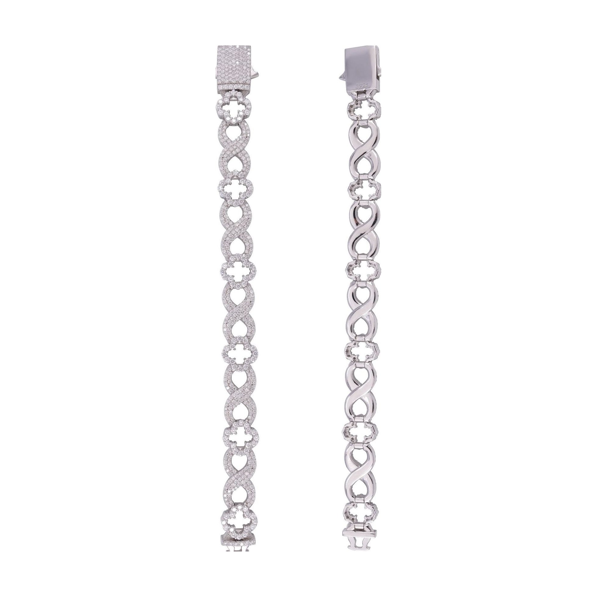 S925 Silver Moissanite Cuban Chain Couples Set