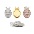 Lion Pendant, S925 Silver, Moissanite, Aurora
