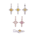 S925 Silver Full Moissanite Cross Pendant Hip-hop