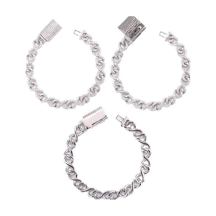 Figure 8 Bracelet, S925 Silver, Moissanite, D VVS