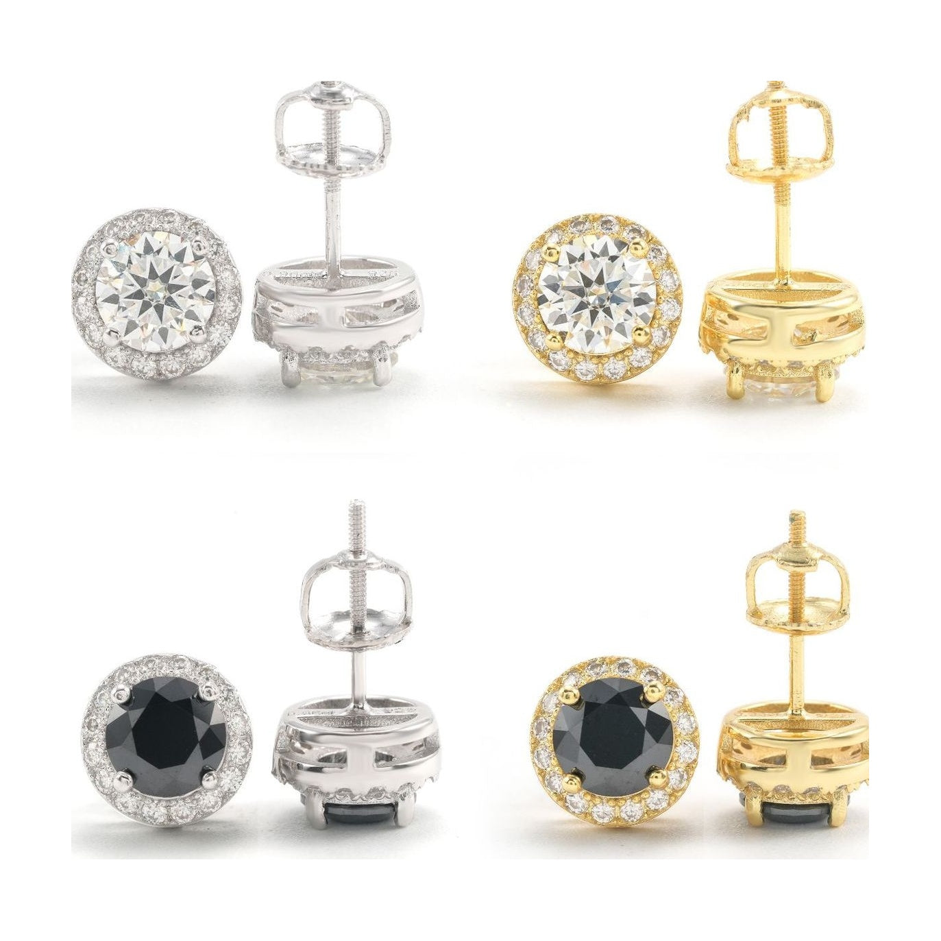 S925 Silver Moissanite 6.0mm Round Stud w/GRA
