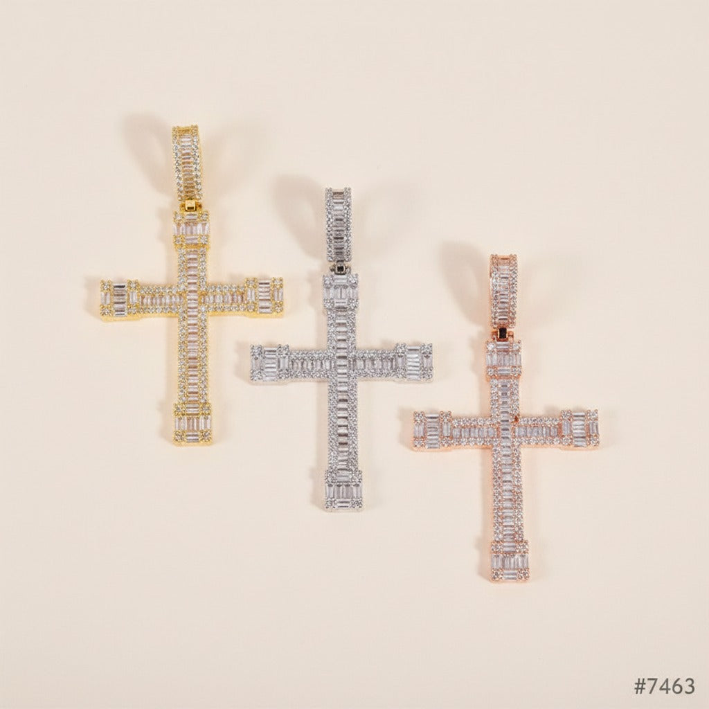 Cross CZ Pendant Necklace