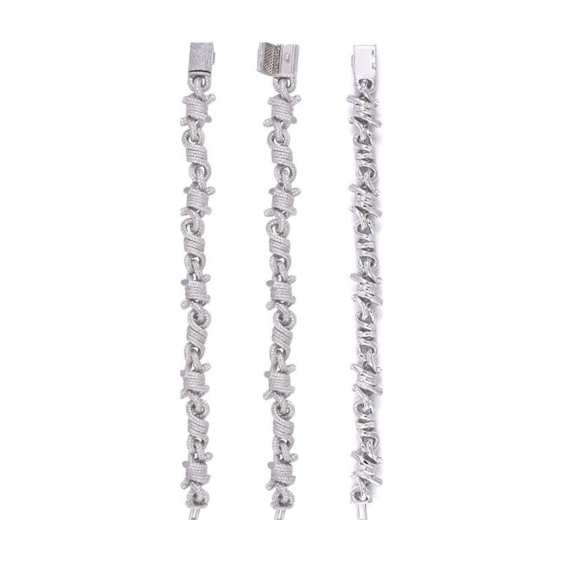 S925 15mm Cuban Chain, Moissanite, Twisted Rope Design