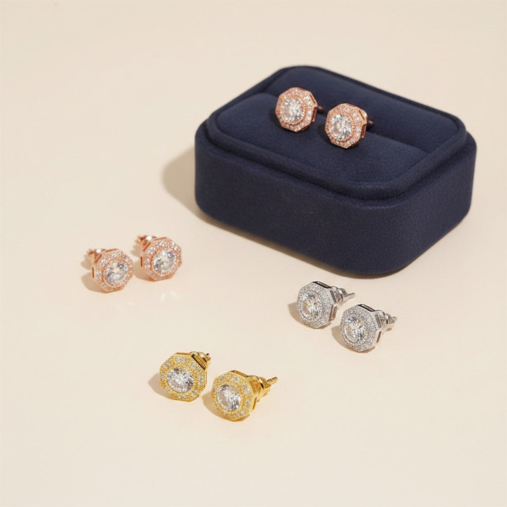 10mm Moissanite Stud Earrings