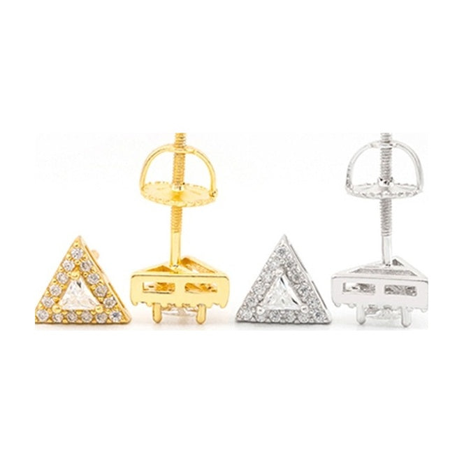 S925 Silver Moissanite Triangle Studs