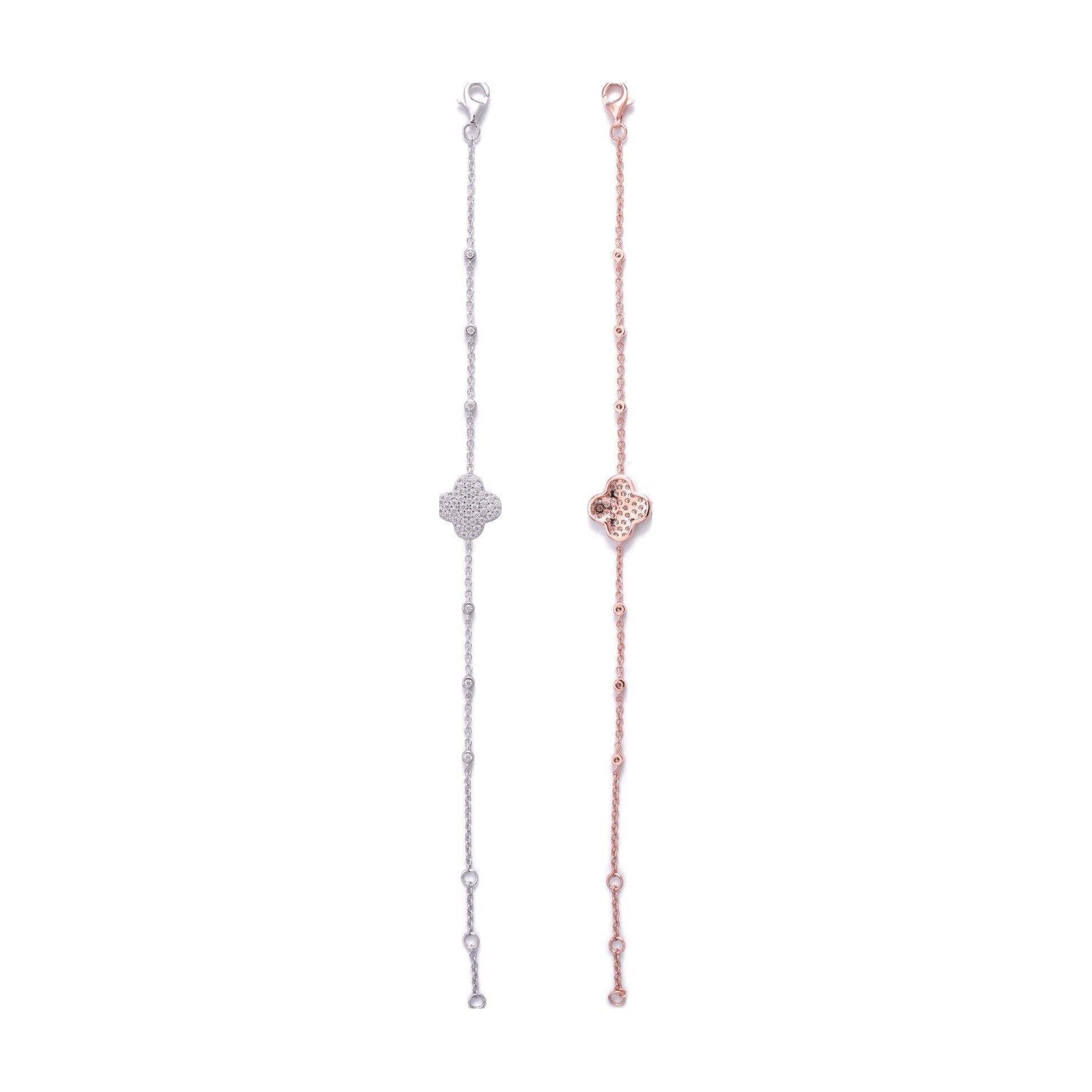 Four Leaf Clover S925 Silver Moissanite Bracelet Valentine Gift