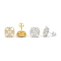 S925 Silver Moissanite Flower Studs Sparkle