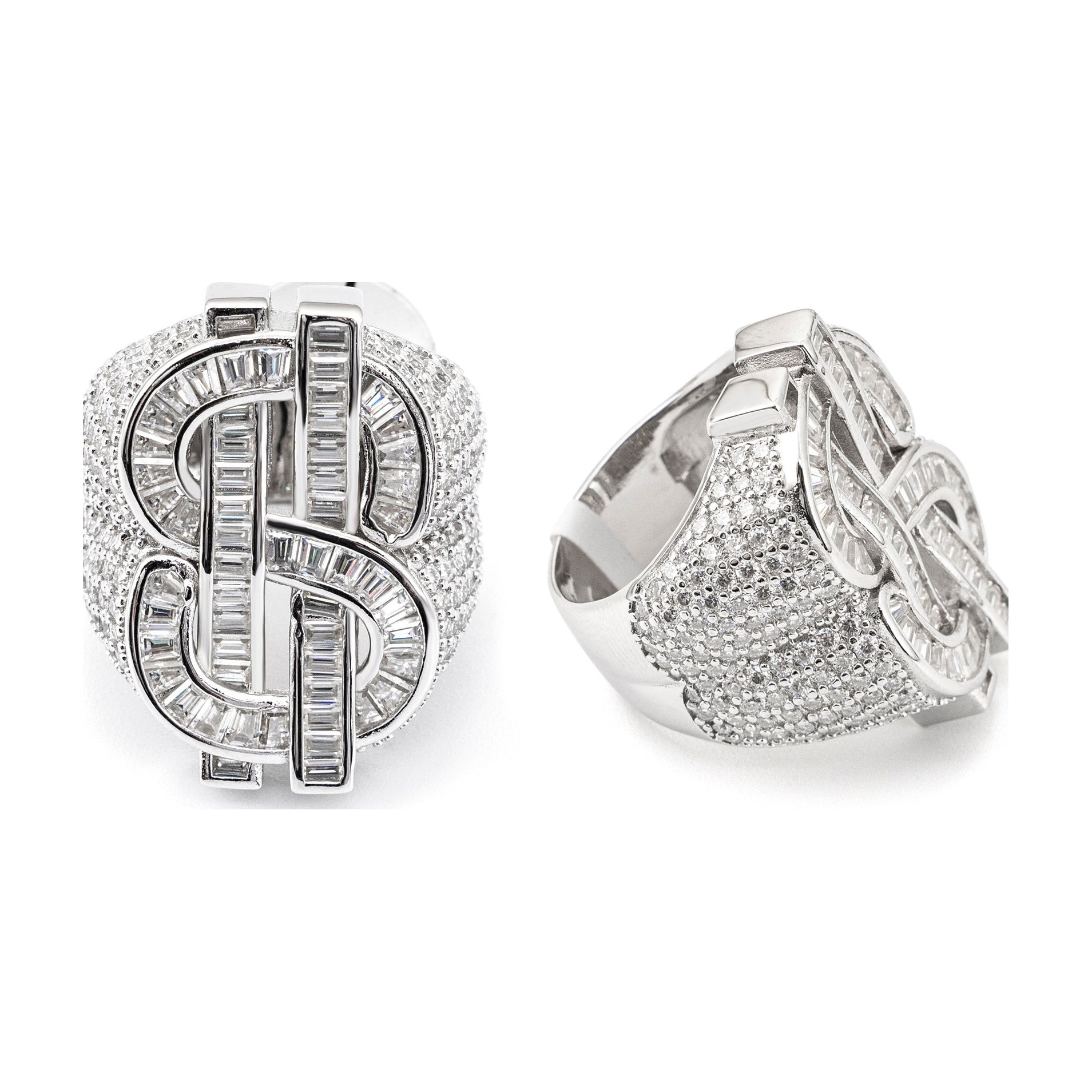 D Color Moissanite Dollar Ring S925 Silver w/ GRA