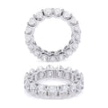S925 Oval Moissanite Full Pave Ring Band Hip-Hop
