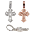 S925 Cross Pendant, Rectangle Moissanite 10mm