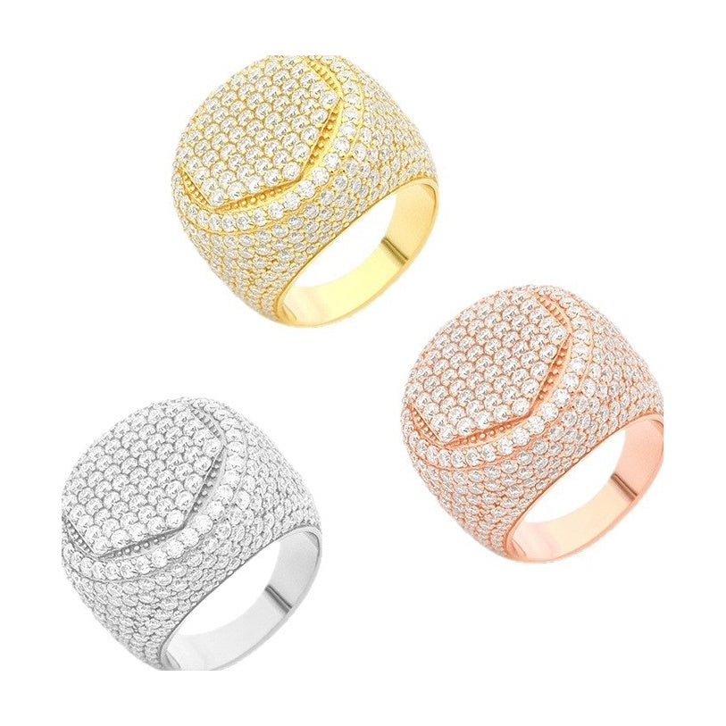 S925 Silver Half-Set D-Color Moissanite Ring, Hip-Hop Style