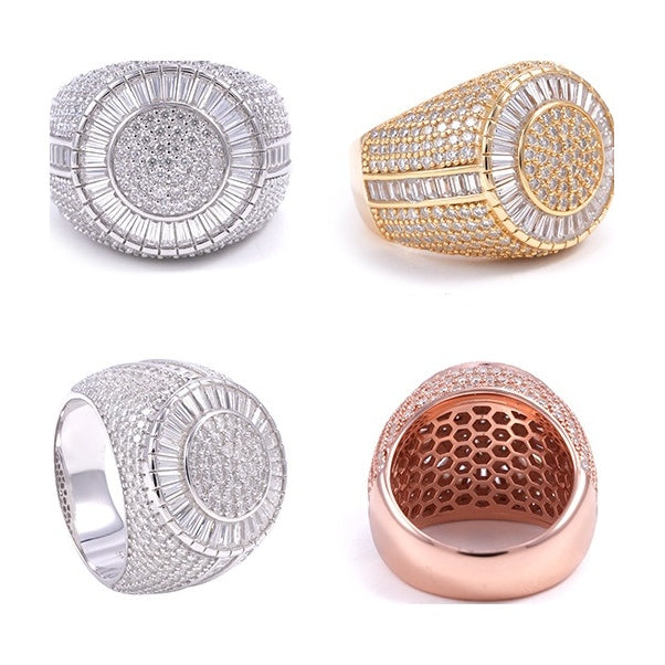 S925 Silver Moissanite Ring, Hip-Hop Style