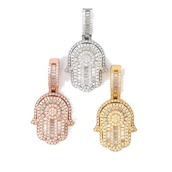 S925 Silver D Color Palm Moissanite Pendant Hip-Hop
