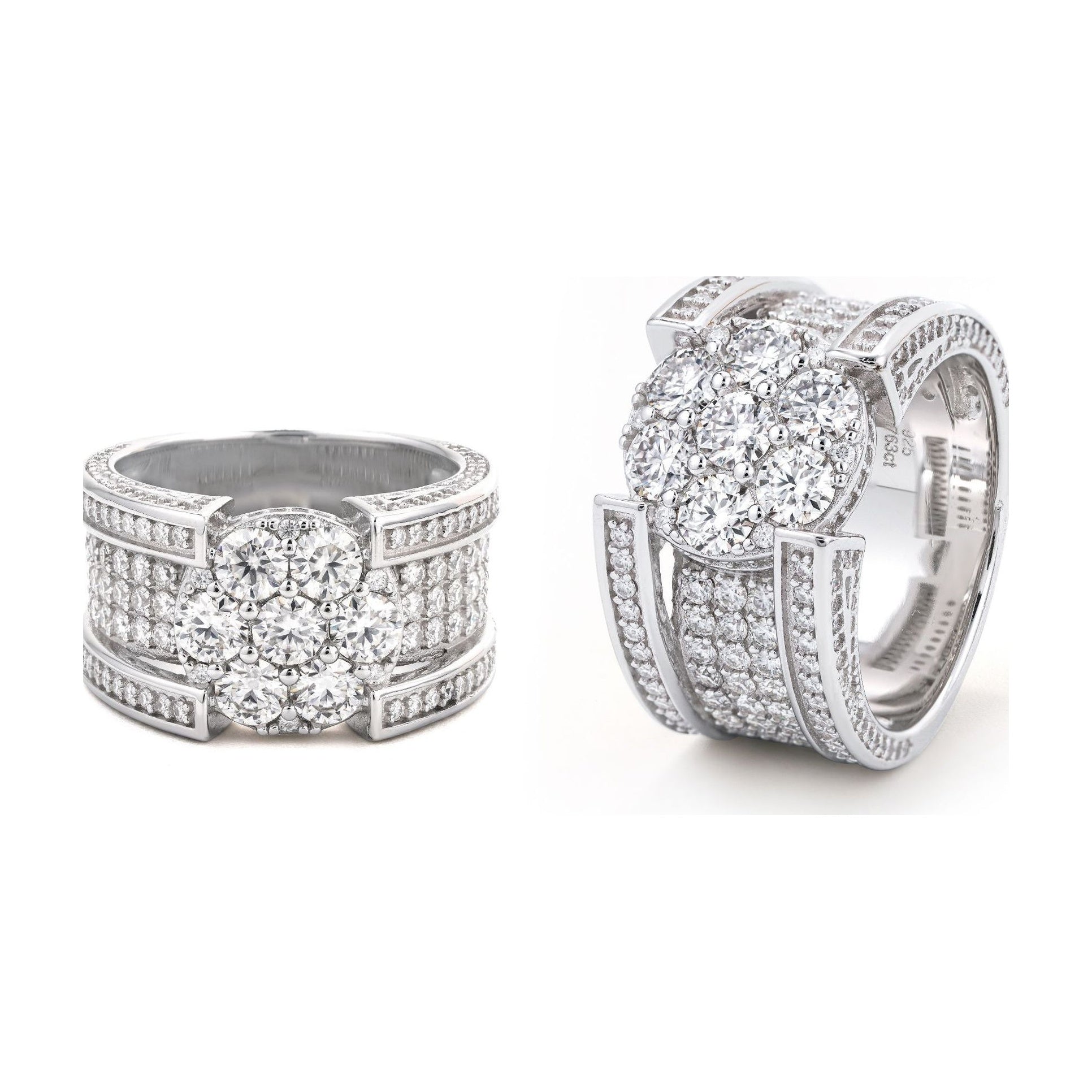 S925 Half-Set D Color Moissanite Ring