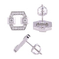 S925 Silver Moissanite Hexagon Stud Earrings