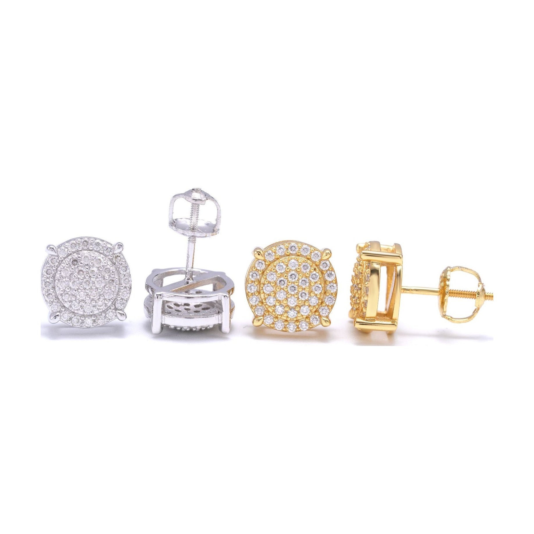 Round Moissanite Studs, S925 Silver, D Color