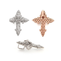 Cross pendant, S925 silver, moissanite, luxury hip-hop style