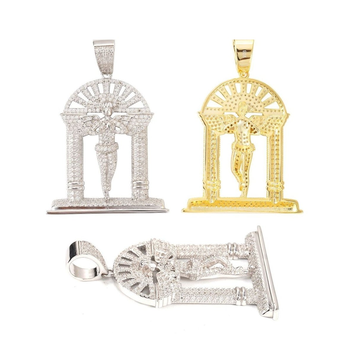 S925 Angel Gate Pendant Moissanite Hip-Hop