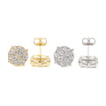 Round moissanite stud earrings, S925 silver, brilliant sparkle