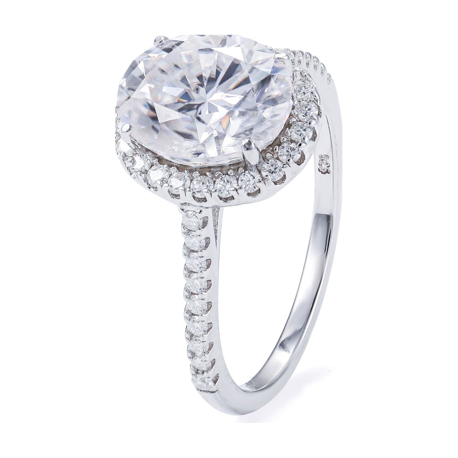 S925 2ct D Color Oval Moissanite Wedding Ring