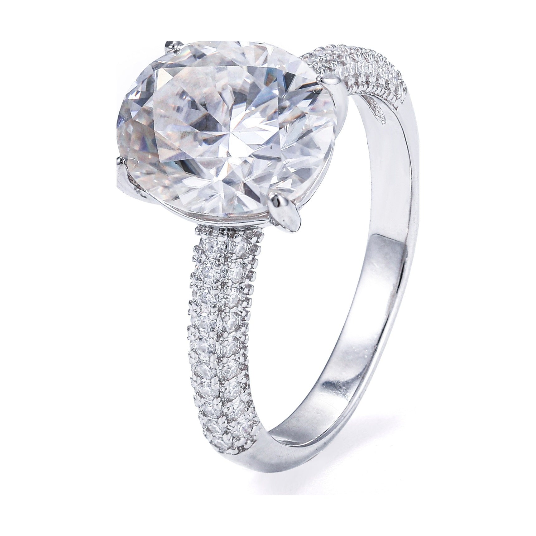 S925 5ct Moissanite Oval Wedding Ring Couples