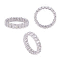 S925 Silver Oval Moissanite Row Ring w/ GRA