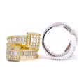 S925 Square Moissanite Full Pave Ring Hip-Hop