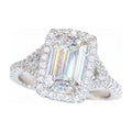 S925 4/5ct Emerald Moissanite Ring Elegant Style
