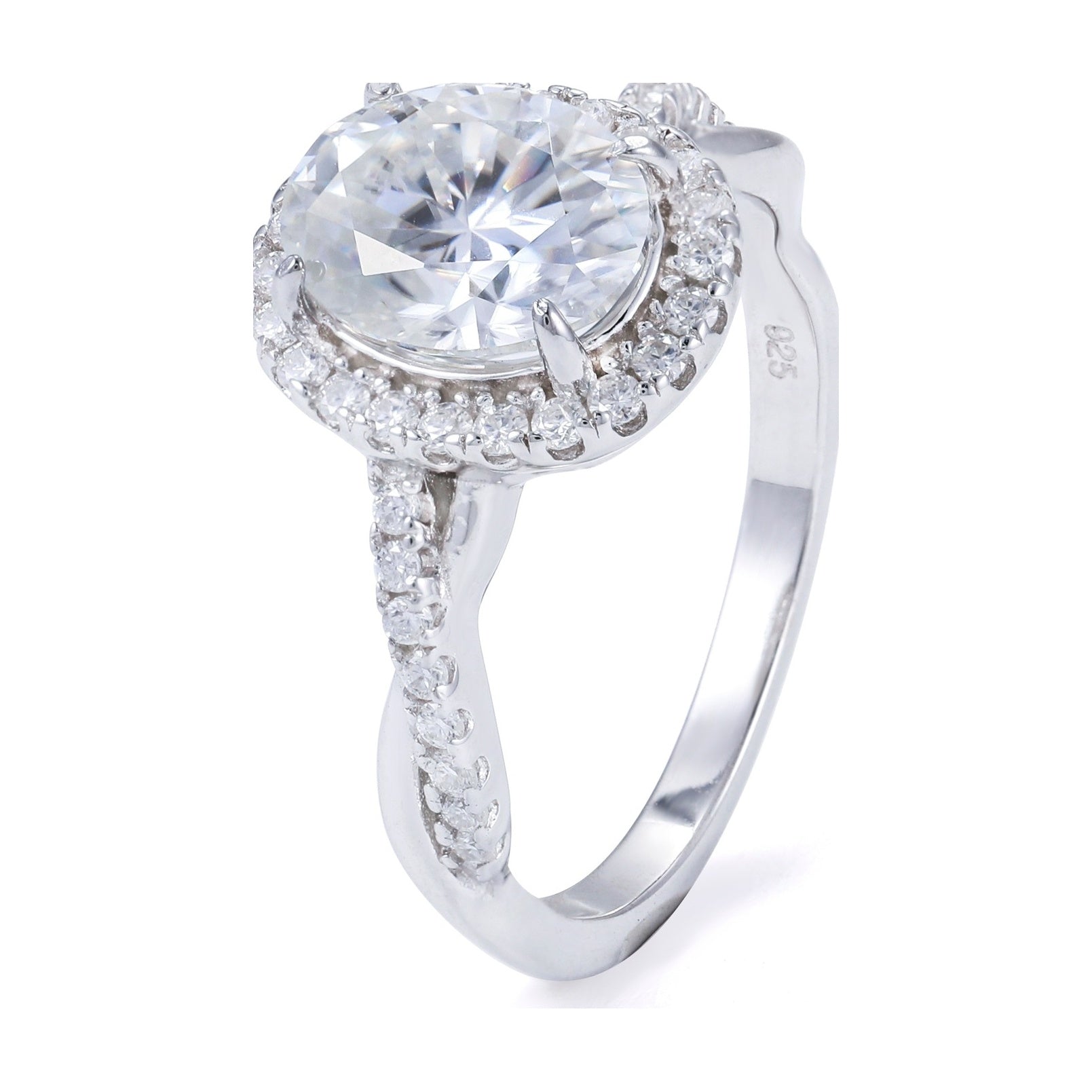 S925 2ct D Color Oval Moissanite Ring