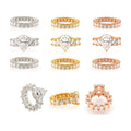 S925 Ring Set, 6ct Teardrop Moissanite + Band
