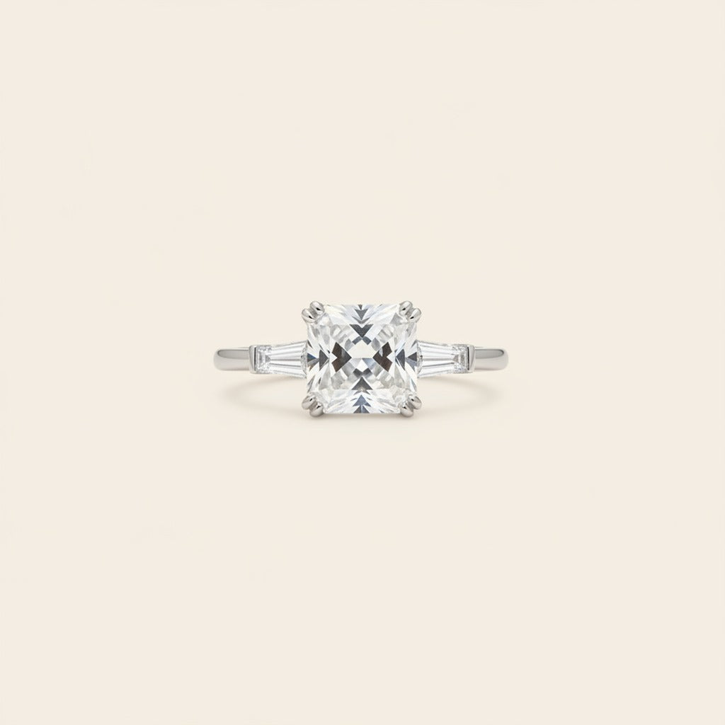 Asscher Cut Moissanite Ring