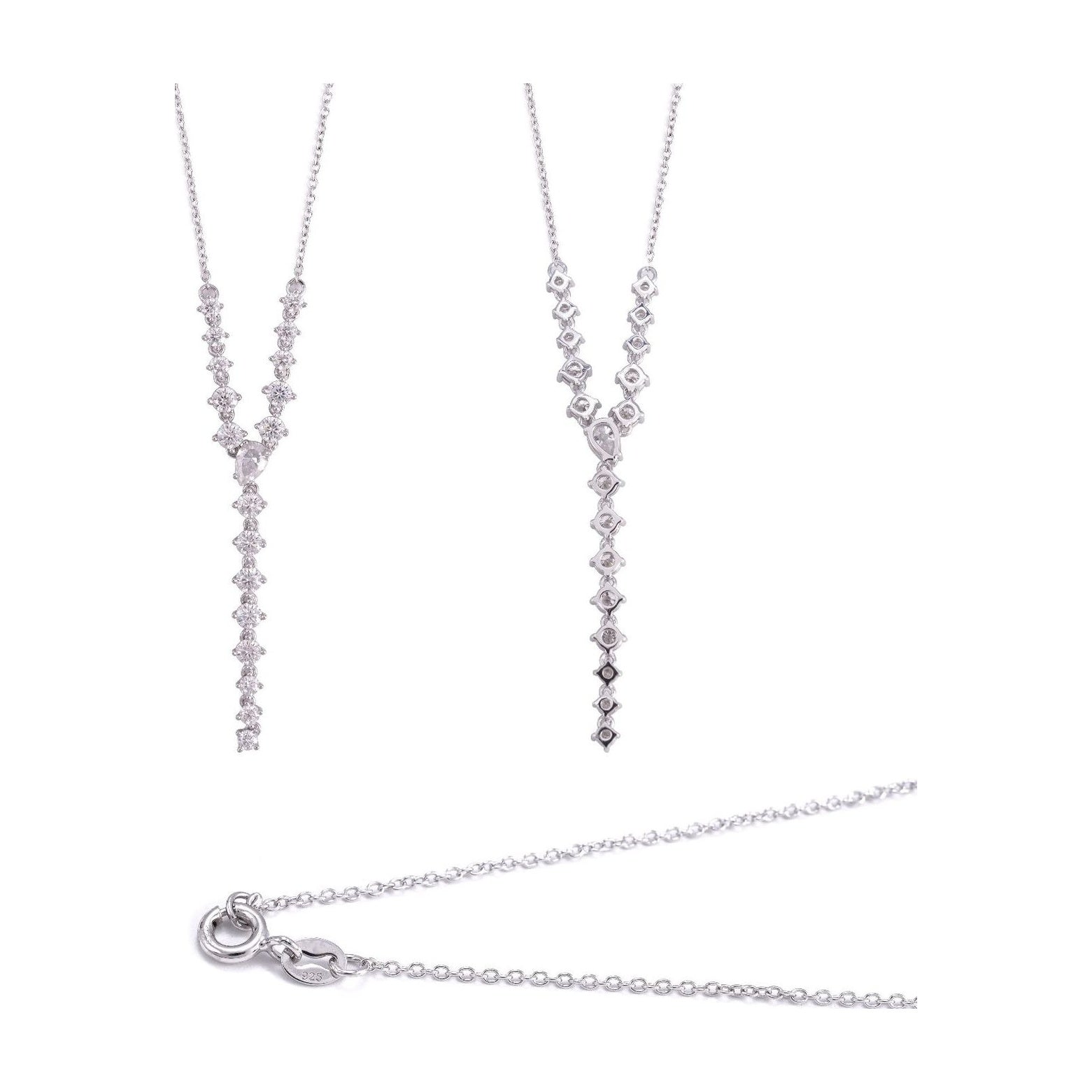 S925 Silver Moissanite Elegant Collarbone Chain