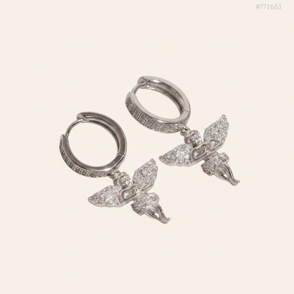 Angel Moissanite Hoop Earrings