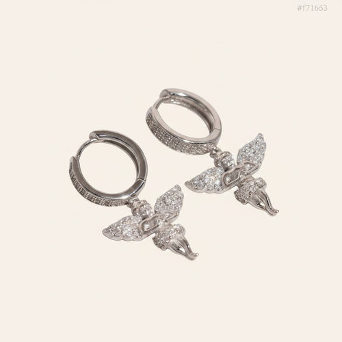 Angel Moissanite Hoop Earrings