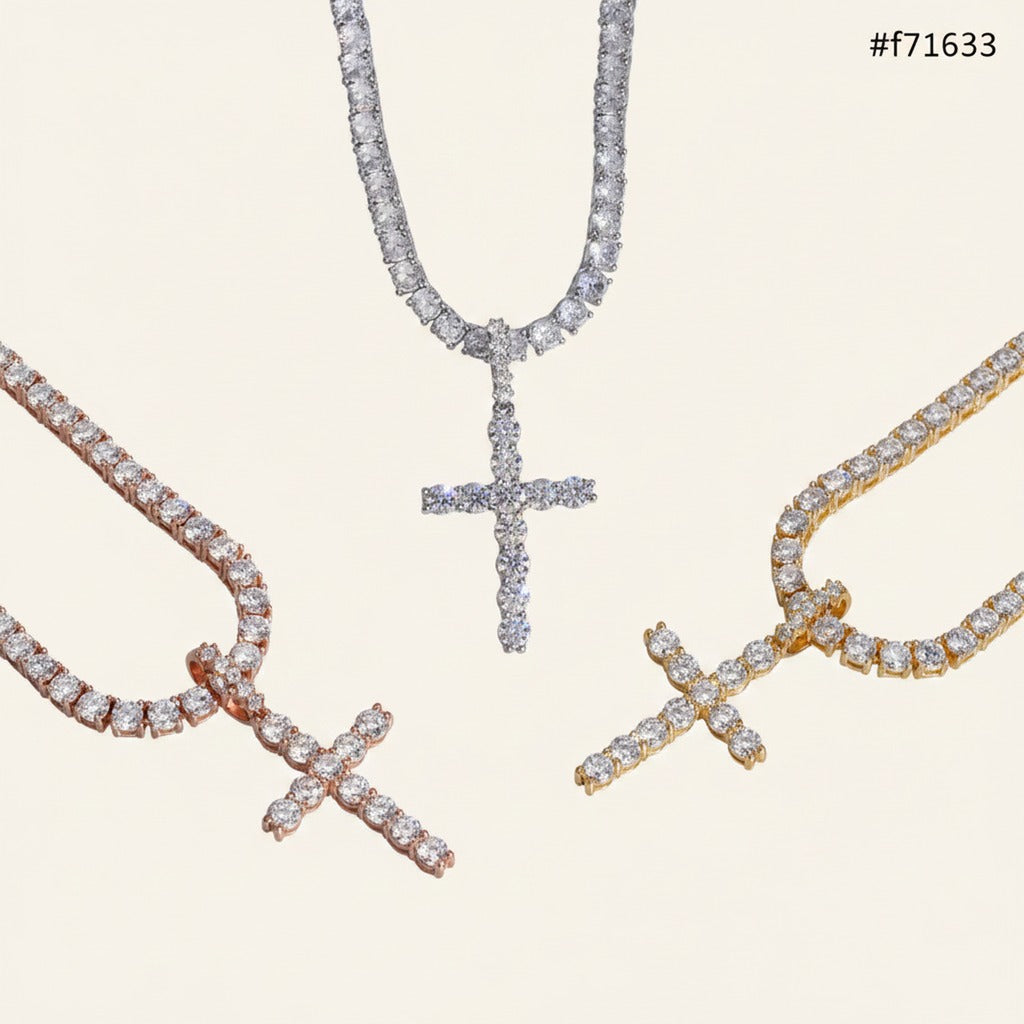 Cross 5mm Moissanite Pendant